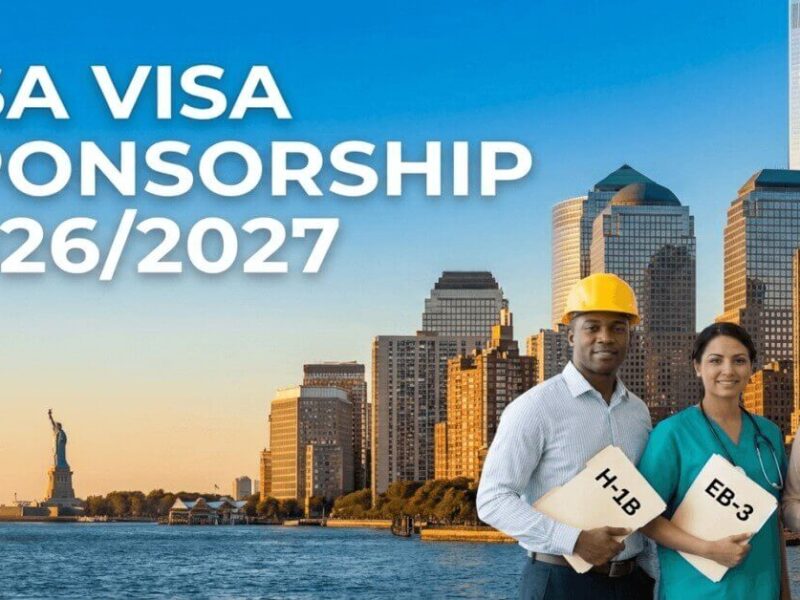 USA Visa Sponsorship 2026/2027: Complete Guide to H-1B, EB-3 Visa Sponsorship, and High-Paying Jobs